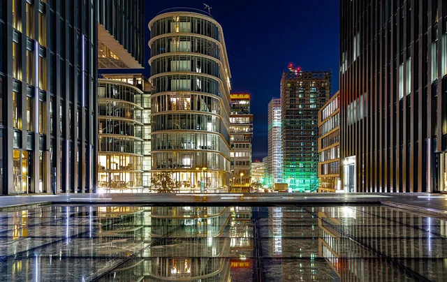 dusseldorf, media harbour, architecture, building, modern, city, gehry, office building, dusseldorf, building, office building, office building, office building, office building, office building. An unranked media agency shortlist for England, with the inclusion rules shown