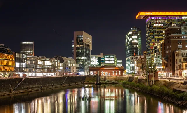 dusseldorf, media harbour, architecture, building, modern, city, gehry, office building. Media buying agency RFP template UK: sections to include and ask